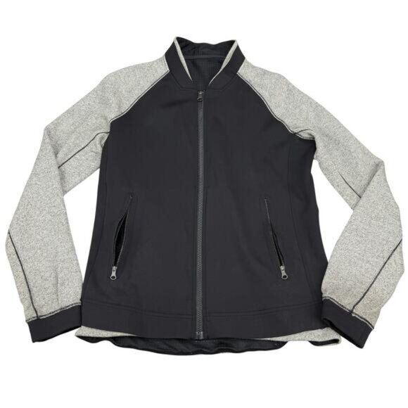 LULULEMON Var-City Bomber Size 6 Black / Heathered Black - Picture 2 of 7